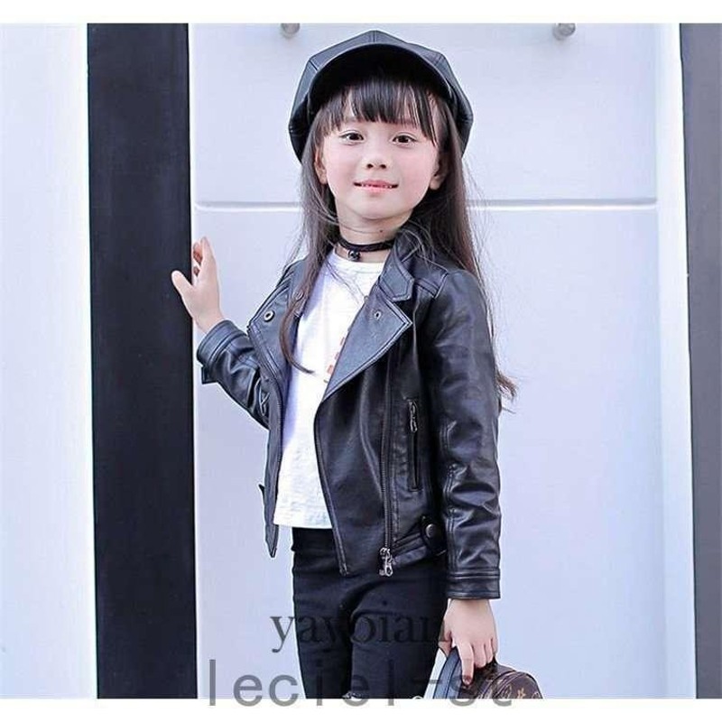 レザージャケット キッズ 子供服 女の子 アウター 春秋 革ジャン PU