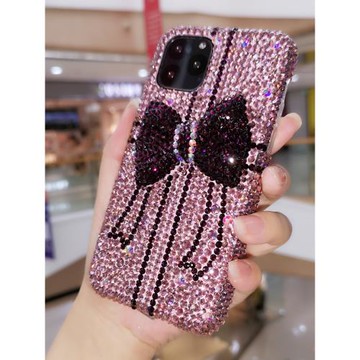 適用于iPhone16pro max蘋果13手機殼15plus水鉆蝴蝶結14保護套12全包防摔女