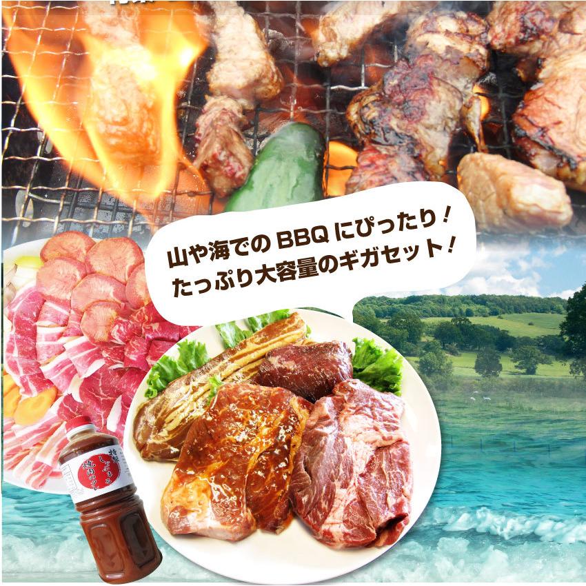 牛肉 肉 ステーキ＆焼肉 BBQ ギガ盛り 3kg超 福袋 肉祭り セット タレ ハサミ トング トレー付き お歳暮 ギフト 食品 キャンプ キャンプ飯