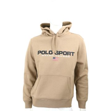 Ralph Lauren Polo Sport 字母旗幟印花 內刷毛 卡其色連帽運動衫 大學T(男款)
