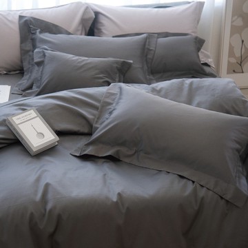 DR6000靜谷灰 100支頂級長絨棉 床包枕套/床包被套組 台灣製