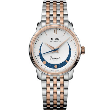 MIDO 美度 Baroncelli 永恆系列 微笑月相機械女錶-33mm M0272072201001