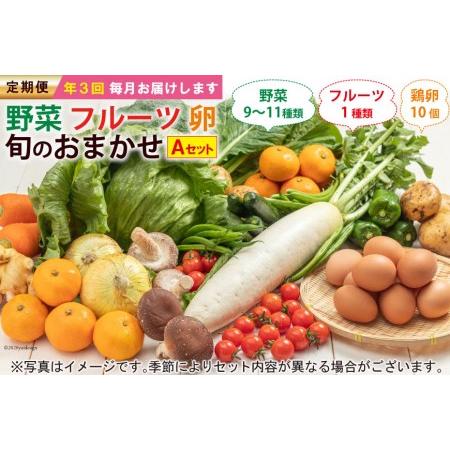 ふるさと納税 AD158野菜・フルーツ・卵　旬のお任せセットA　年3回お届け 長崎県島原市