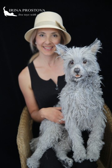 逼真的狗狗傑克（客製訂單）毛絨玩具。橡木娃娃。藝術娃娃動物