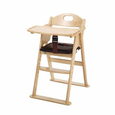 ベビーチェア ハイチェア テーブル付き クッション付き カトージ 木製ワイドハイチェア ステップ切替 ナチュラル アジャスター付き（22114） ハイチェア
