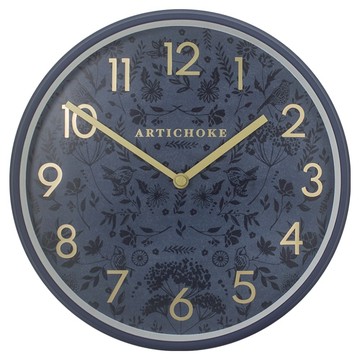 Artichoke燙金祕密花園 時鐘 9吋  藍色