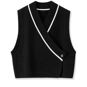 商場同款2025年秋季新款時尚百搭設計感小眾羊毛針織馬甲開衫背心