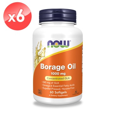 【NOW】琉璃苣油膠囊6瓶組(60顆*6瓶)