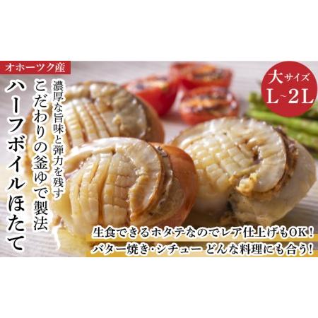 ふるさと納税 ハーフボイルホタテ［L〜2L］大サイズ1kg（16〜25個）オホーツク産 北海道枝幸町