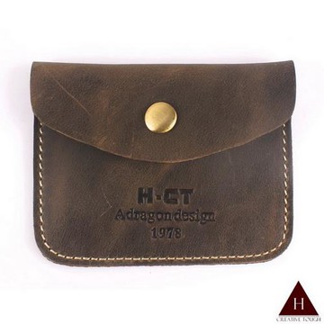 H-CT 瘋馬皮輕薄真皮名片夾