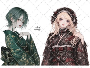 original sticker no.7854 人物貼紙 原創貼紙 人物插畫 少女貼紙 原創人物貼紙