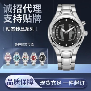 千禧年復古非機械y2k數顯雙顯男士手表小眾ins風潮牌原創石英腕表