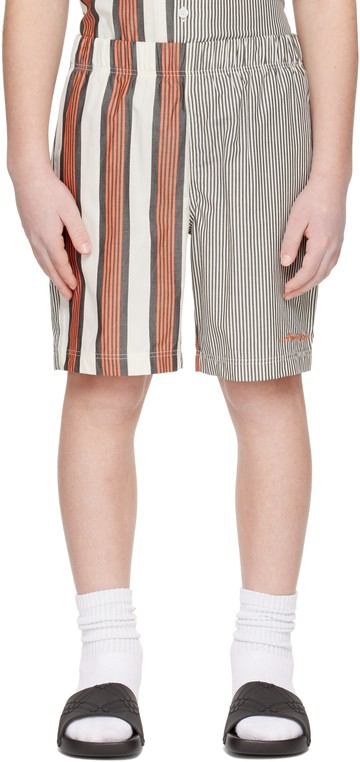 Burberry 黑色 & 橙色条纹儿童短裤