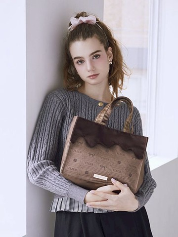 熔岩巧克力立方型手提袋(08001299500) - Maison de FLEUR