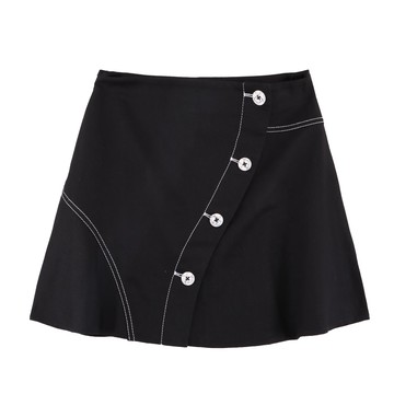 PORTSPURE 明線細節鈕扣短裙