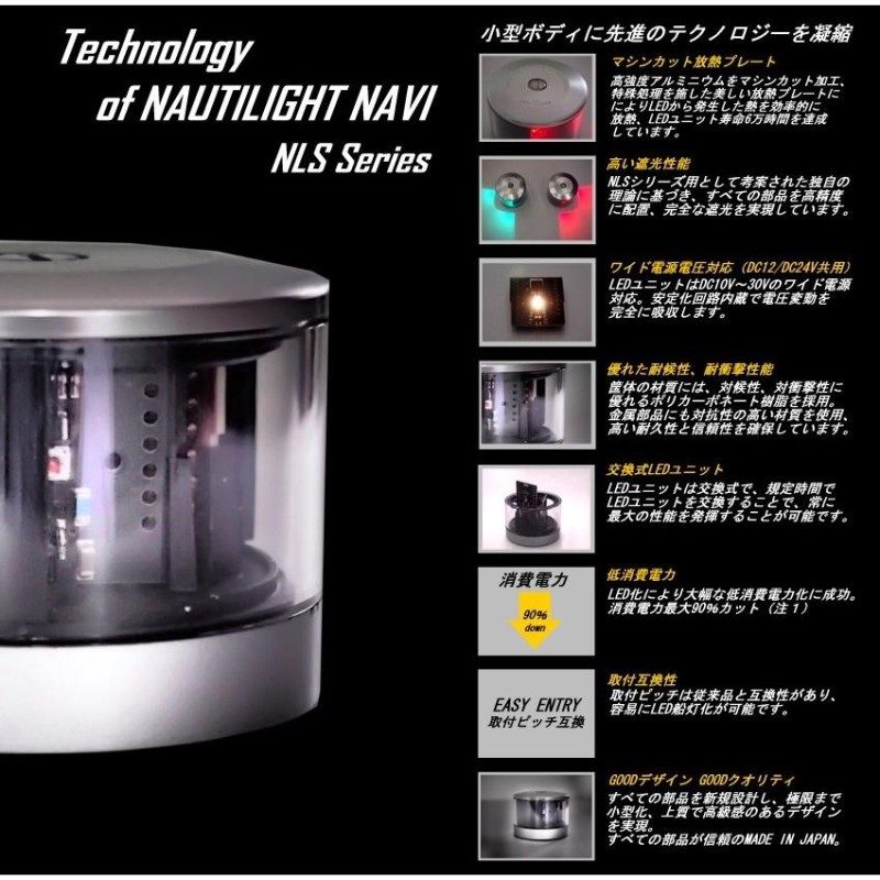 LED航海灯 第2種両色灯 バウライト 【NLSW-2B】 JCI認定品【伊吹工業