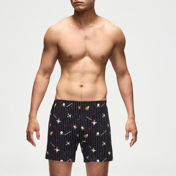 Mr.DADADO-經典全壘 4L印花四角男內褲(黑色)GHQ610BL