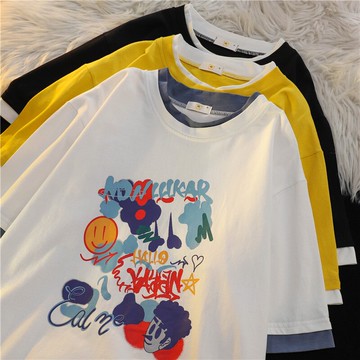 假件t恤色短袖新款女夏感小ins潮松情洋氣搭