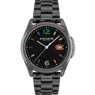 COACH 官方授權 Greyson 時尚彩色刻度C字陶瓷錶-女錶(CO14503927)36mm
