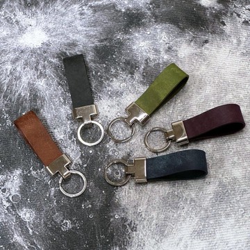 意大利真皮吊飾鎖匙圈 - 汽車鑰匙掛件 - 共8色 - 免費壓字