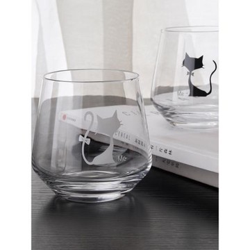 清倉特價 售完無補 貓咪玻璃杯子透明精致輕奢水杯日系ins風男女