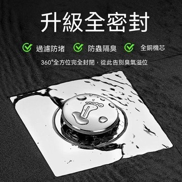 🔥臺灣出貨🔥按压式卫生间地漏方型弹跳式按压防臭神器下水道盖老式通用脚踏式