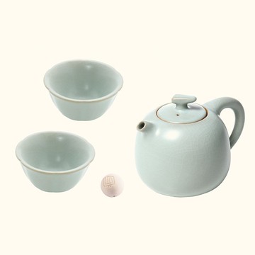 【節日禮物】陸寶 汝窯 錦珠壺自在茶組 一壺兩杯