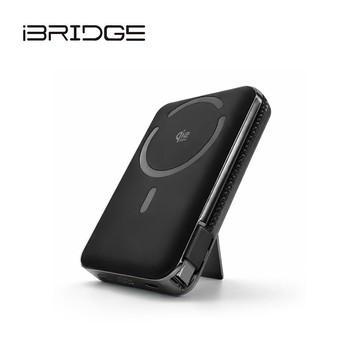 【iBRIDGE】10000mAh Qi2 25W固態電池行動電源 (IBM011)-黑