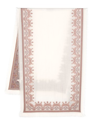 ETRO - Shaal-nur cashmere-cotton blend scarf - women - Cashmere/Cotton - One Size - White