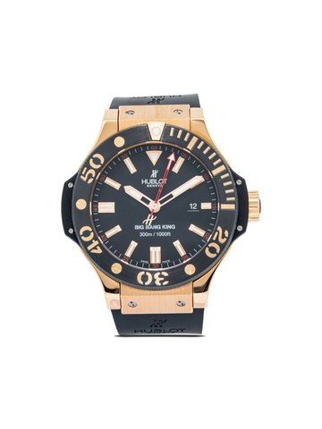 Hublot - pre-owned Big Bang King 48mm - men - ceramic/Rose Gold/Rubber - One Size - Black