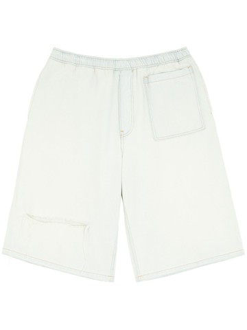 MM6 Maison Margiela - elasticated-waist denim shorts - men - Cotton - 50 - White