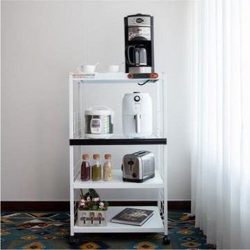 【愛樂美】台灣製AI智慧1拉板4層電器收納架 置物架 層架 附插座 A-134-5