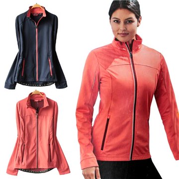 外貿防風防水保暖外套春秋女式戶外騎行服登山野營壓膠軟殼衣Y307