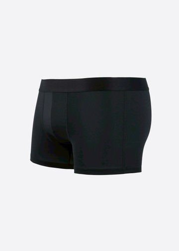 男款_吸濕排汗機能系列．短版腰帶平口內褲(黑色)