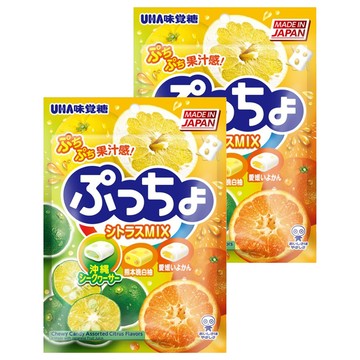 UHA 味覺糖 普超軟糖 綜合柑橘味  90g  2包