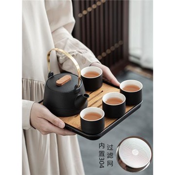 (免運)功夫茶具套裝家用客廳簡約陶瓷茶壺茶杯輕奢現代辦公室會客小套裝