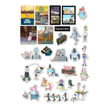 🤖免運🤖 再見機器人 Robot Dreams 機器人之夢貼紙Robot Dreams週邊筆記本電腦手機平闆iPad裝飾