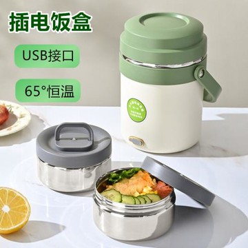 2025新款usb車載加熱飯盒上班族type-c保溫飯盒可插電加熱保溫桶