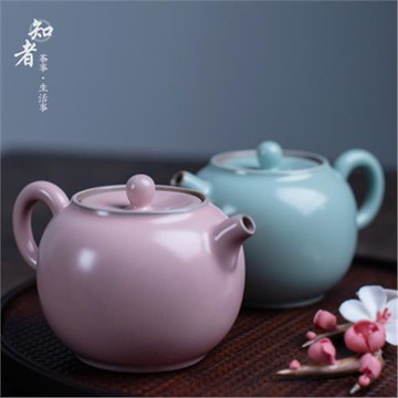 汝窯粉色&青色可養陶瓷單壺240ml