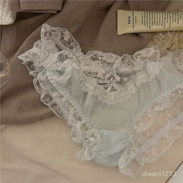 蕾絲內褲🐻 【7828人收藏】新款少女蕾絲網紗蘿莉小性感甜美舒適透氣法式小衆花邊棉檔三角褲性感蕾絲內褲 內褲