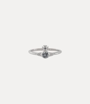 Vivienne Westwood London Orb Ring Platinum-grey-cz Platinum-grey-cz Unisex