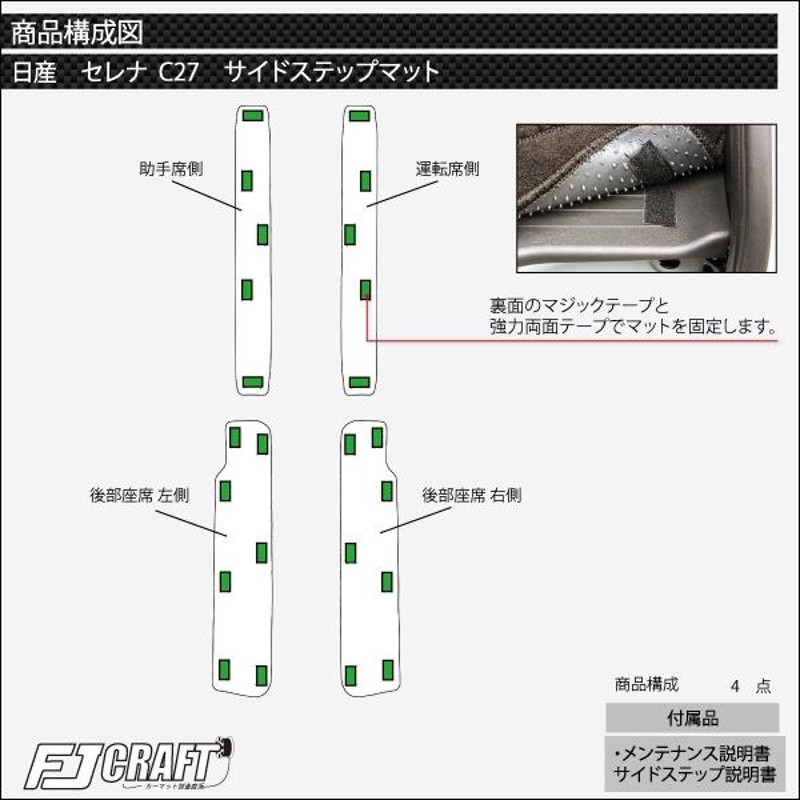 日産 セレナ C27系 (ガソリン車) フロアマット (プレミアム) - 55