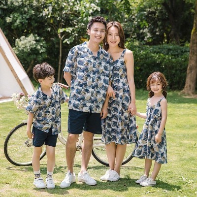 アロハシャツ メンズ キッズ 親子 リンク ペアルック 親子お揃い 親子ペア カップル服 花柄リゾートワンピース 上下 夏 海 通販 Lineポイント最大get Lineショッピング