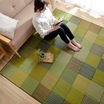 【質感居家】藺草地毯ColorBlock 職人染色工藝 筑後掛川織編織
