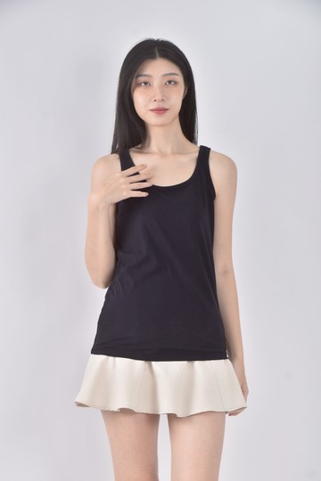 (S) icb棉質無袖背心藍色上衣