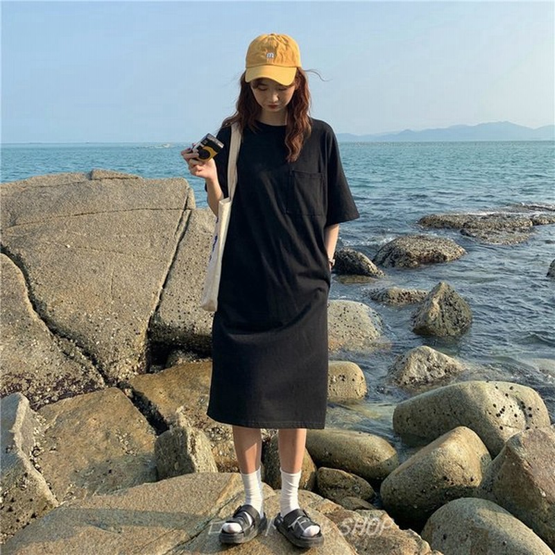 Tシャツワンピース レディース 半袖 カジュアル ゆったり 体型カバー ロングワンピース ポケット付き 女性着 きれいめ 上品 通勤通学 部屋着 お出かけ 通販 Lineポイント最大get Lineショッピング