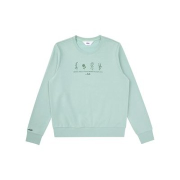 FILA 女長袖圓領T恤-淺淡霧綠 5TEA-5506-LN