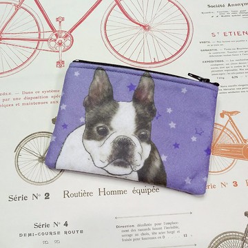 波士頓梗犬-不織布零錢包