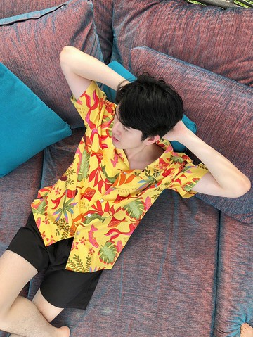 BIRUCHU x SUNSURF 夏威夷襯衫：Mermaid (亞麻印花)