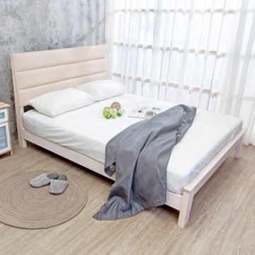 Boden-艾米6尺貓抓皮實木加大雙人床架(四色可選)